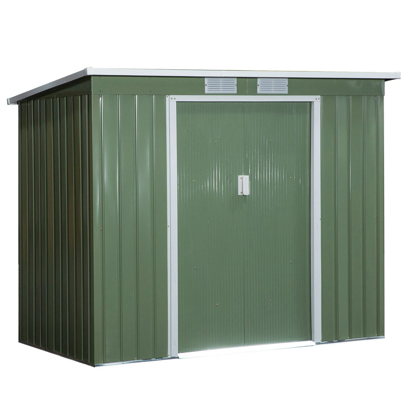 Outsunny 7 x 4ft Metal Garden Storage Shed w/ Double Door & Ventilation