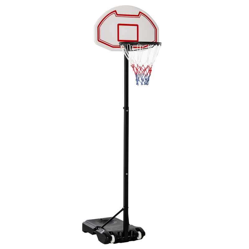 HOMCOM 155-210cm Height Adjustable Basketball Stand Backboard Portable w/ Net