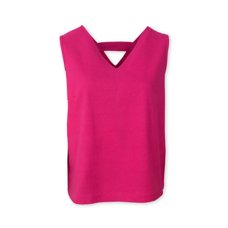 Charlotte West Linen Sleeveless Top - Fuschia Pink