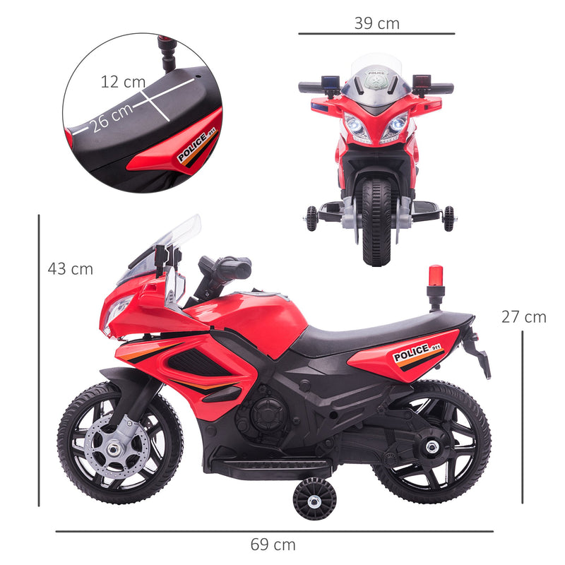 HOMCOM Kids Electric Ride On Motorcycke 6v - Red