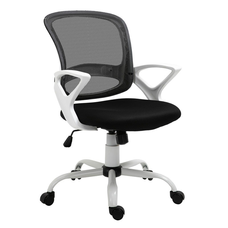 Vinsetto Mesh Task Swivel Chair Home Office Desk w/ Lumbar Back Support, Black