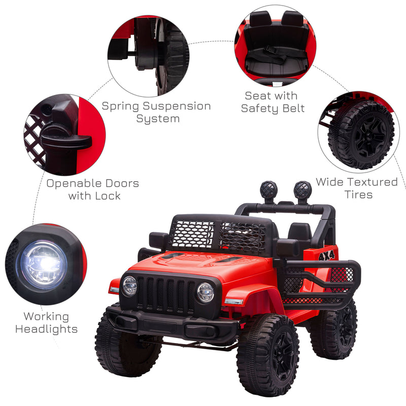 HOMCOM Kids Electric Ride on Car Truck Off Road 12v - Red