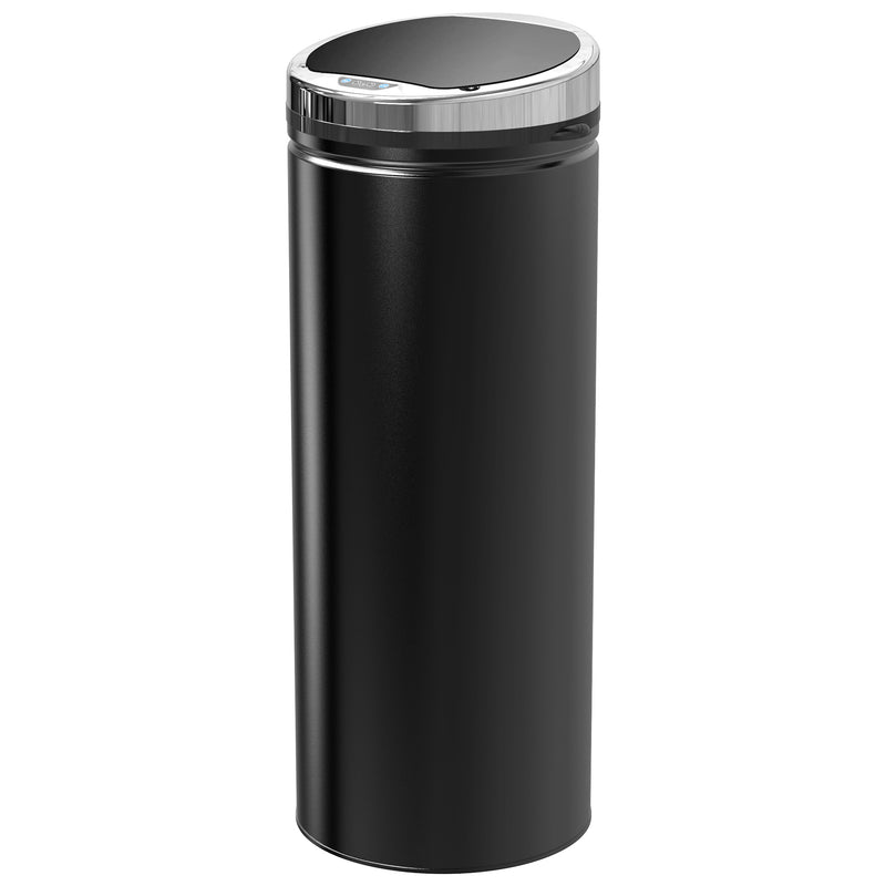 HOMCOM Automatic Hand Sensor Dustbin Kitchen Waste Bin Rubbish Can 50L Black