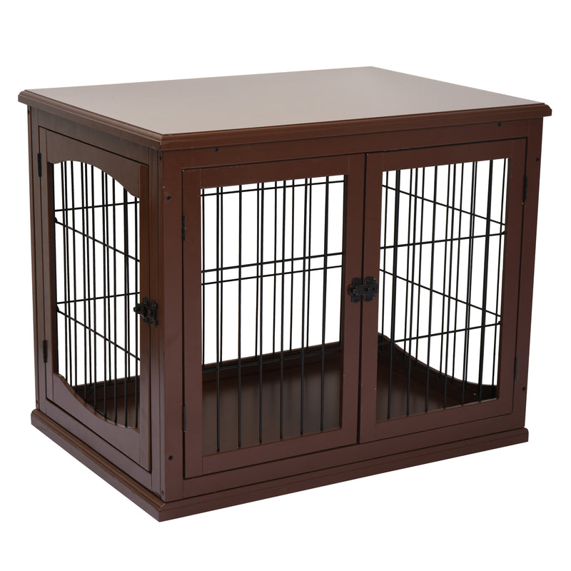 PawHut Dog Crate Puppy Cage End Table Design for Small Dog Brown