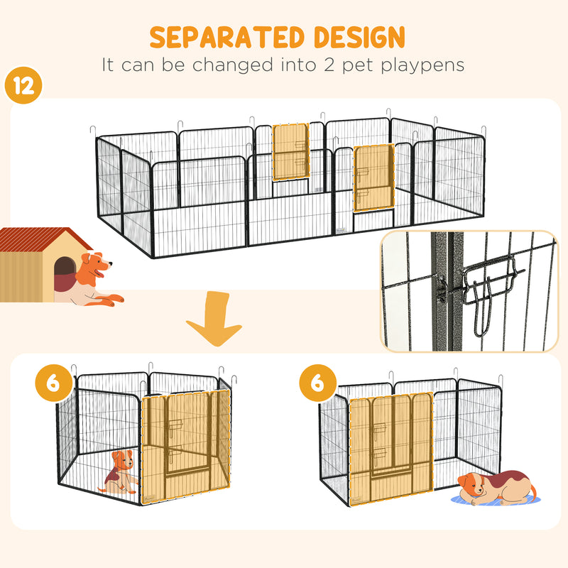 Heavy Duty Puppy Play Pen, 12 Panels Pet Exercise Pen, for Indoors, Outdoors