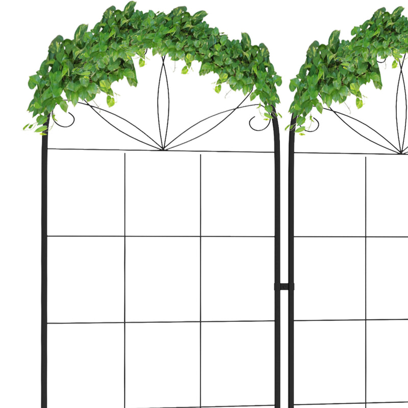 Outsunny Set of 2 Metal Trellis for Climbing Plants, Grid Design