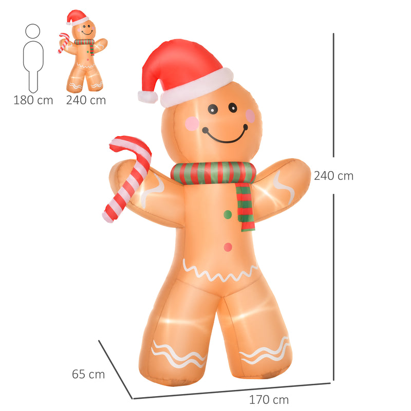 HOMCOM Inflatable Gingerbread Man