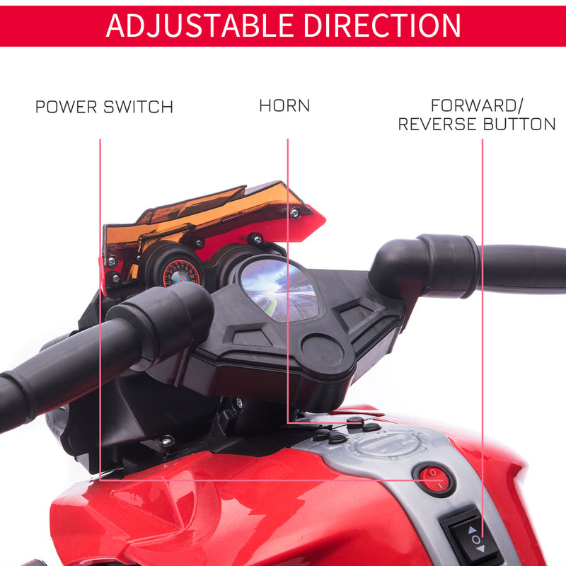 HOMCOM Kids Electric Ride On Motorcyle 6V - Red