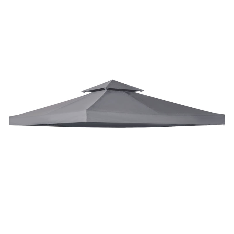 Outsunny 3(m) 2 Tier Garden Gazebo Top Cover Replacement Canopy Roof Deep Grey