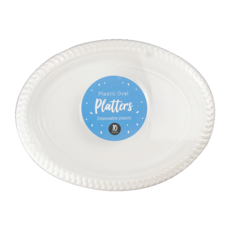 White Plastic Oval Platters