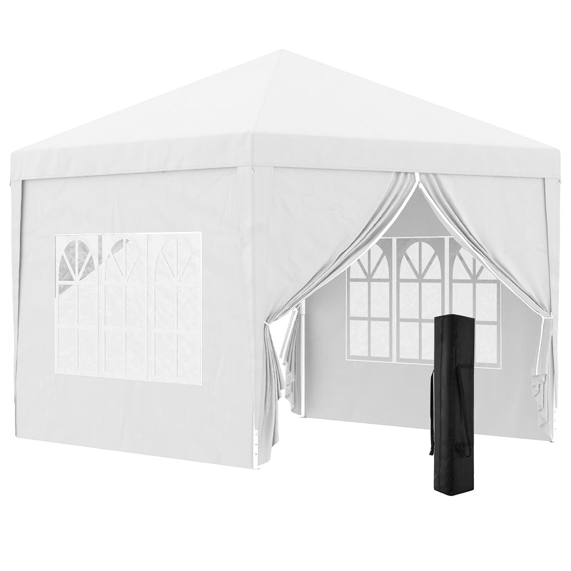 Outsunny 3mx3m Pop Up Gazebo Party Tent Canopy Marquee with Storage Ba