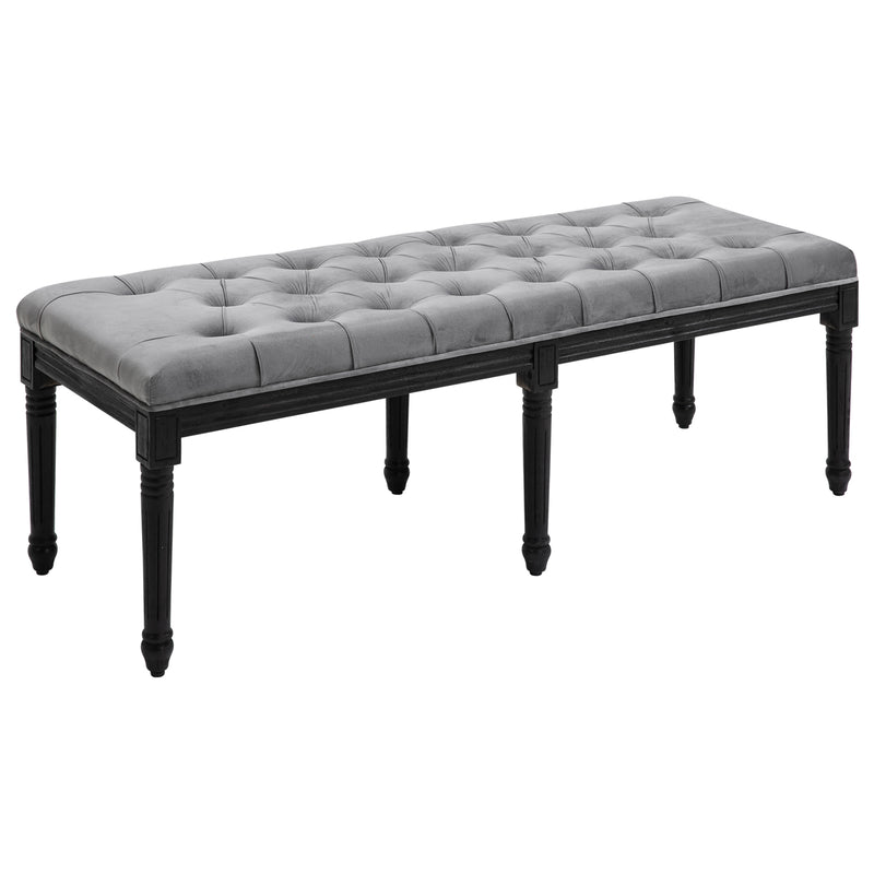 HOMCOM Fabric Bed End Bench Velvet Upholstered Tufted Accent Lounge Sofa