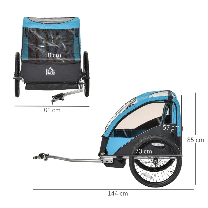 HOMCOM Bicycle Trailer with 2 Wheels - Blue