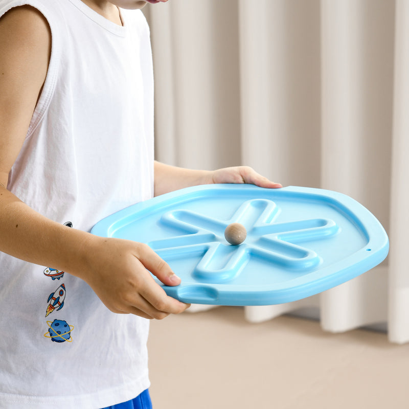 ZONEKIZ 2 in 1 Balance Board, Kids Wobble Board with Ball - Blue