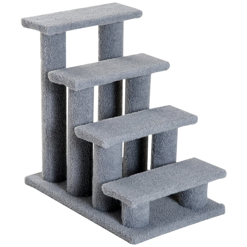 PawHut Dog Steps for Bed 4 Step Pet Stairs for Sofa Dog Cat Climb Ladder Grey