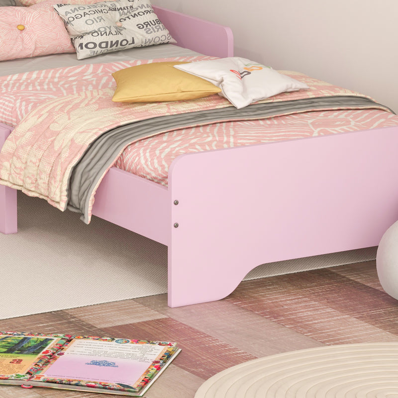 ZONEKIZ Toddler Bed Frame, Cloud-Designed Princess Bed, 143 x 74 x 55cm - Pink