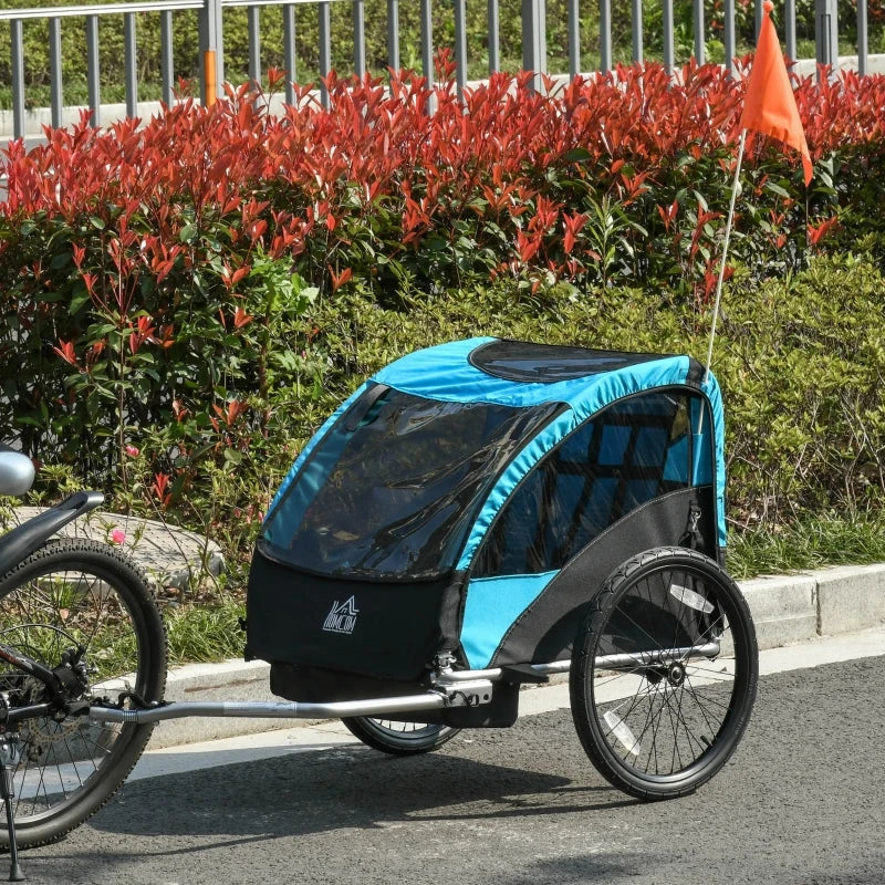 HOMCOM Bicycle Trailer with 2 Wheels - Blue