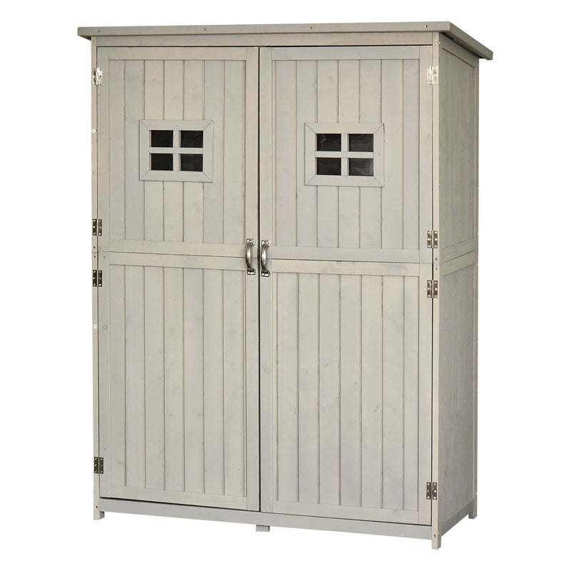 Outsunny Garden Shed Outdoor Storage Unit w/ Asphalt Roof and Three Shelves