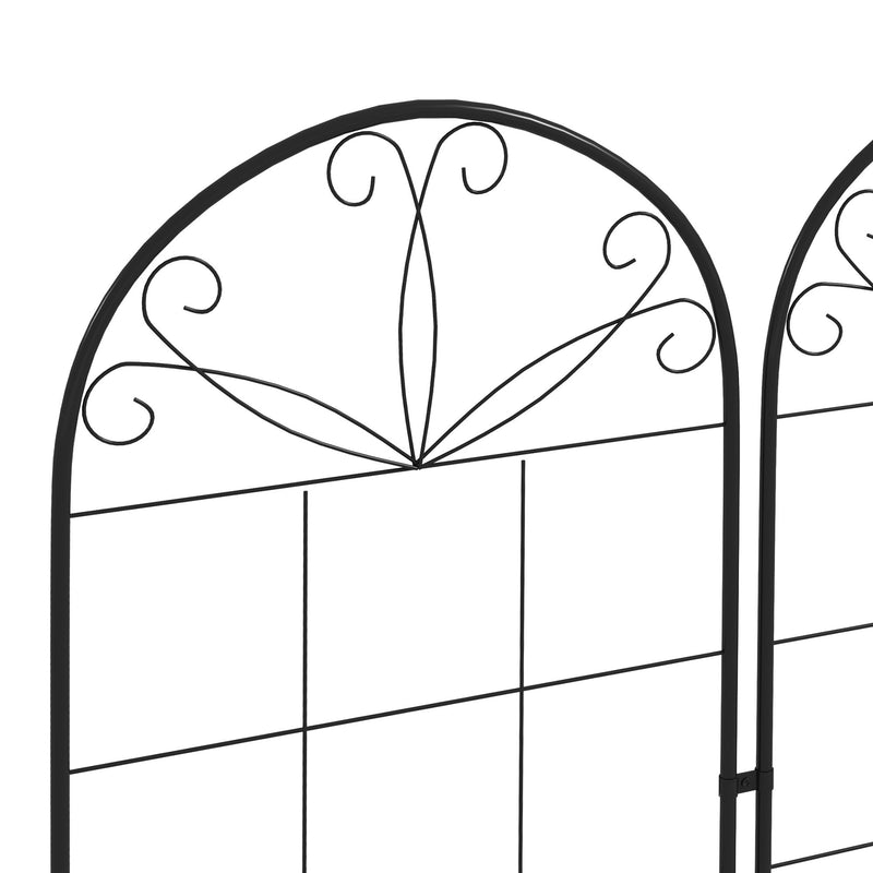 Outsunny Set of 2 Metal Trellis for Climbing Plants, Grid Design