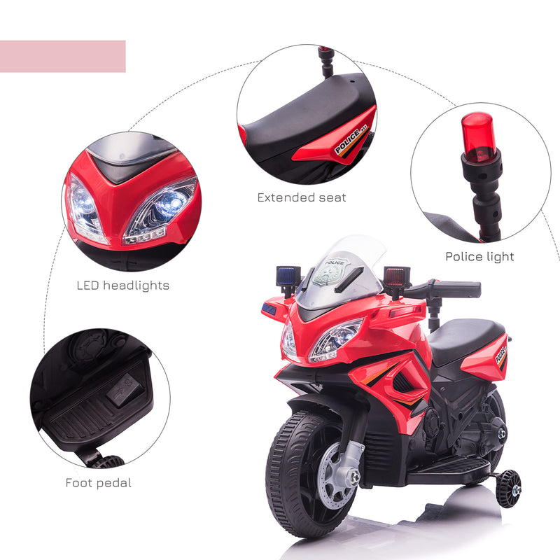 HOMCOM Kids Electric Ride On Motorcycke 6v - Red