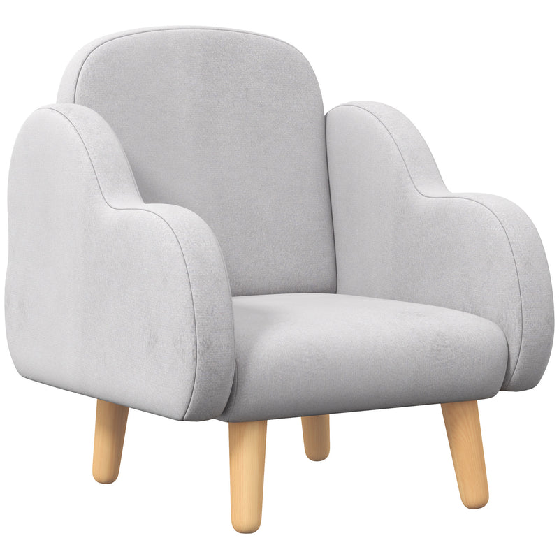 ZONEKIZ Cloud-Shaped Toddler Armchair, Kids Chair, 1.5-5 Years - Grey