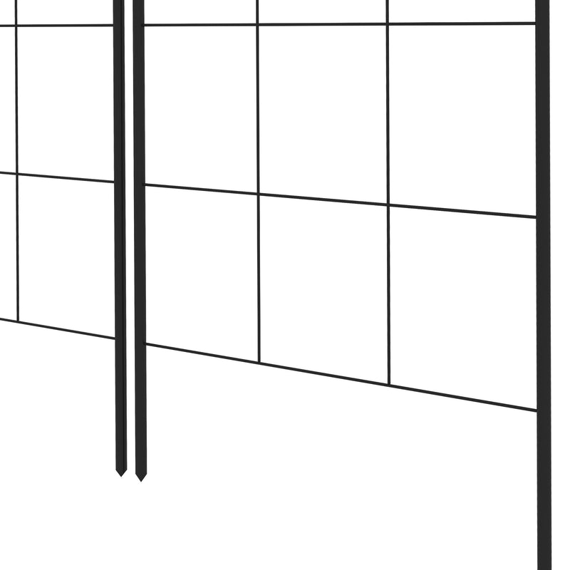 Outsunny Set of 2 Metal Trellis for Climbing Plants, Grid Design