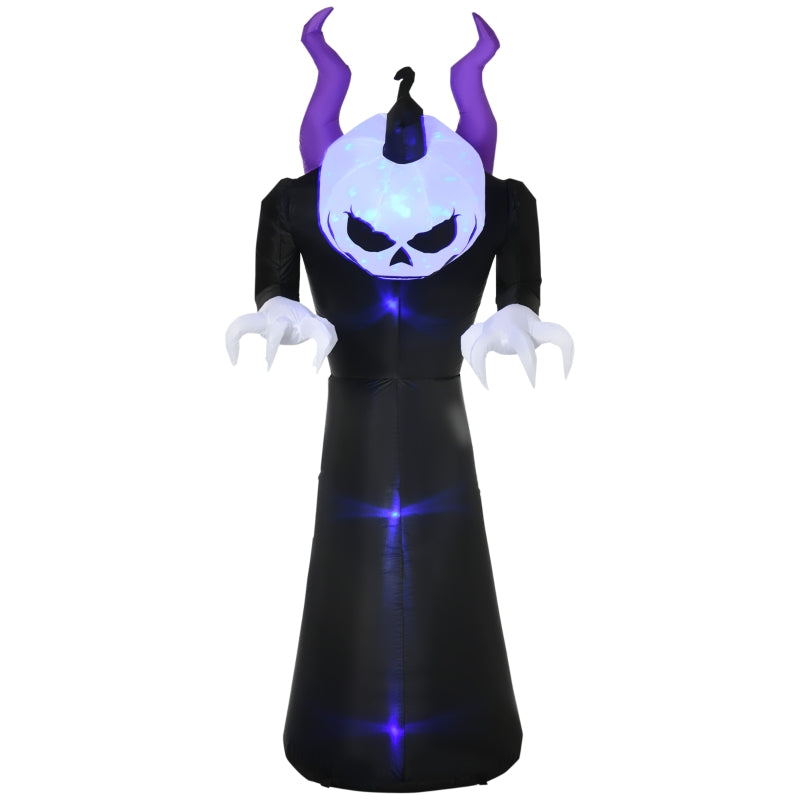 Halloween Inflatable Ghost with scary 7ft Horns LED display