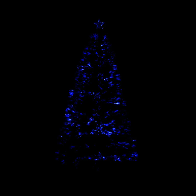 HOMCOM Christmas Fibre Optic Tree 5' with Blue Star